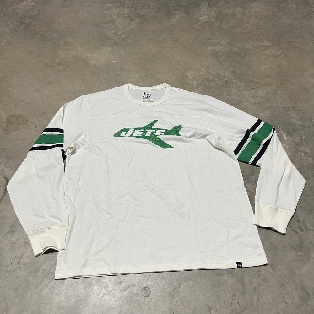 47 Brand New York Jets Long Sleeve T-Shirt Mens XXL White Logo NFL